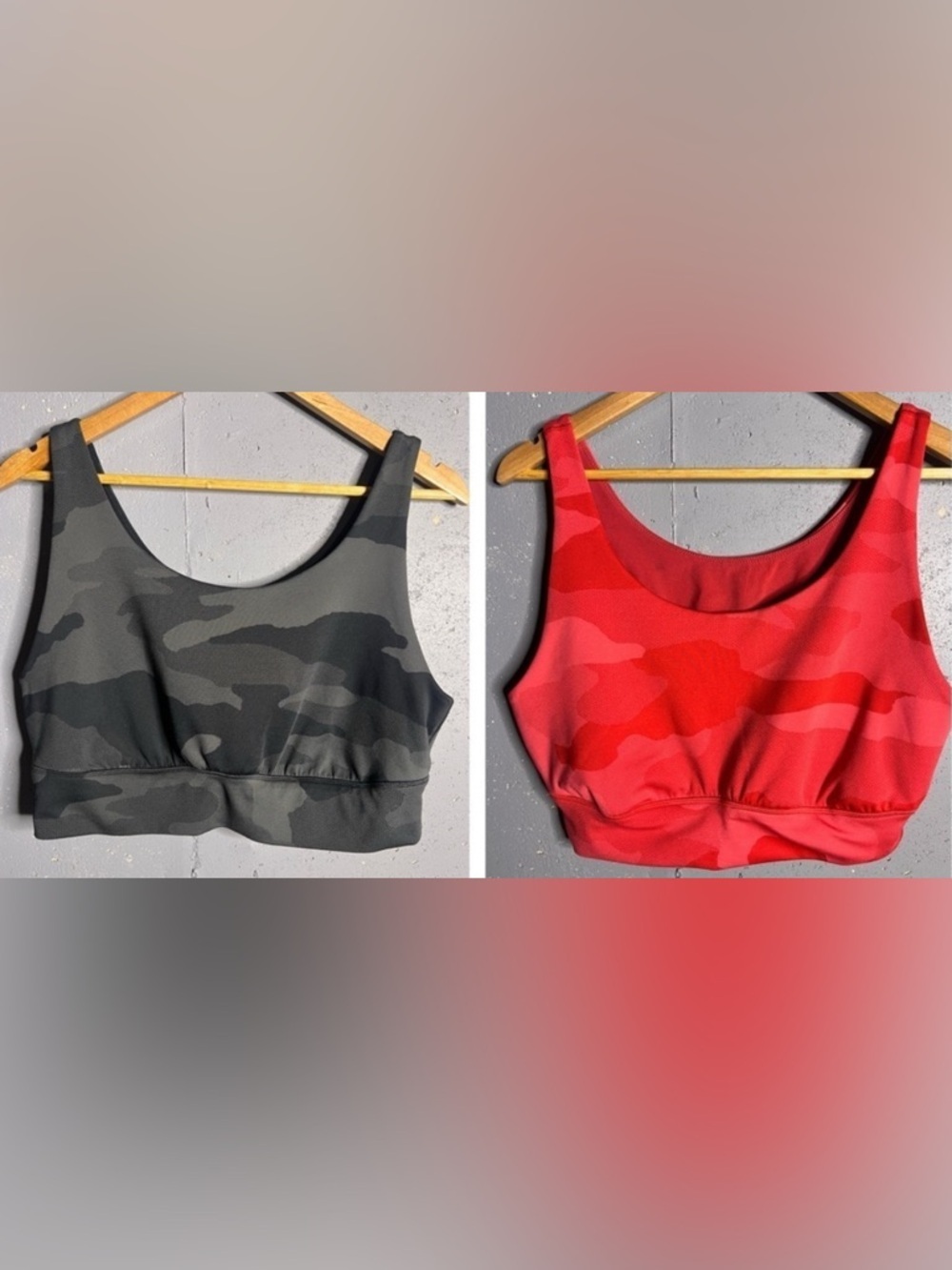 Aerie offline  black and red camo keyhole back sports bra bundle.  Both size XXL